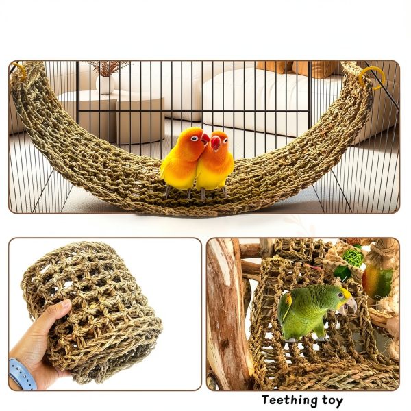 Bird Seagrass Mat Kathson 2 Pc 29.5x7in Hammock Ladder with Hooks-5