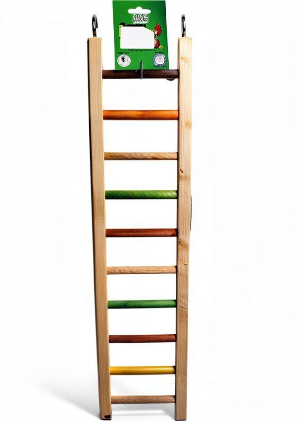 A&E Cage Company 001452 Happy Beaks Wooden Hanging Ladder Multicolored, 25 in-0