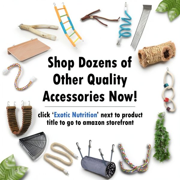 Sisal Rope Ladder - Natural Interactive Climbing Cage Accessory - for Sugar Gliders, Squirrels, Degus, Marmosets, Monkeys, Rats, Parrots, Birds, Hamsters, Gerbils & Other Small Pets-4