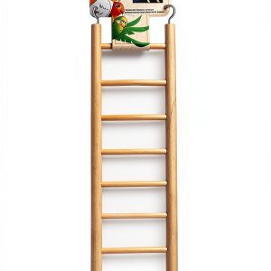 Penn-Plax 9-Step Wooden Bird Ladder | Easy to Install | Fun Exercise for Your Bird (BA115)-0