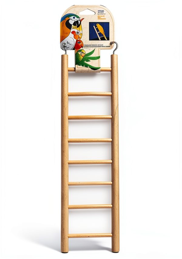 Penn-Plax 9-Step Wooden Bird Ladder | Easy to Install | Fun Exercise for Your Bird (BA115)-0