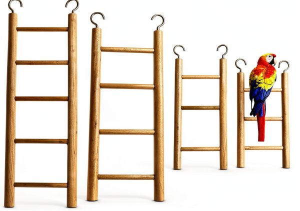 Wooden Bird Ladder by Quilax 4 Piece Set for Parrots-0