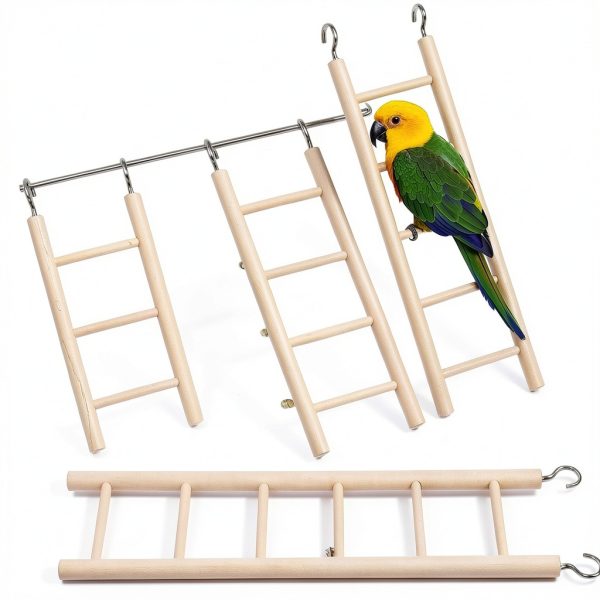 Wooden Bird Ladder 4 Sizes by EupHHonycs with Stainless Steel Hooks-6