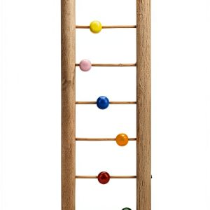 Parrot Ladder Wooden 6 Step Climbing Toy with Colorful Beads by HEEPDD-0