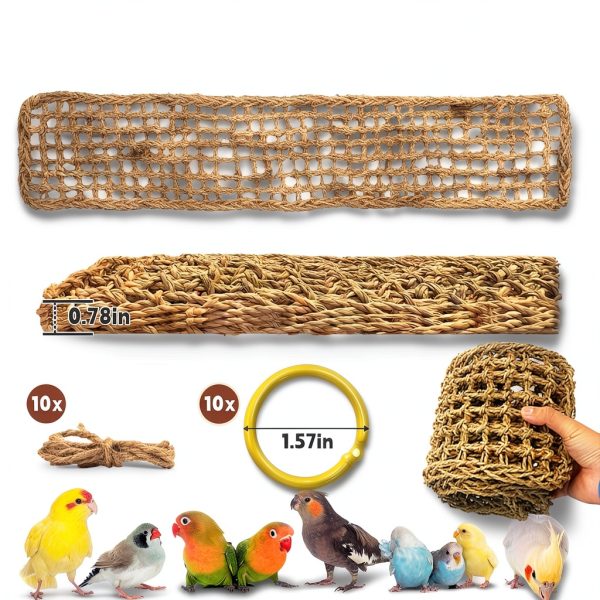 Bird Seagrass Mat Kathson 2 Pc 29.5x7in Hammock Ladder with Hooks-3