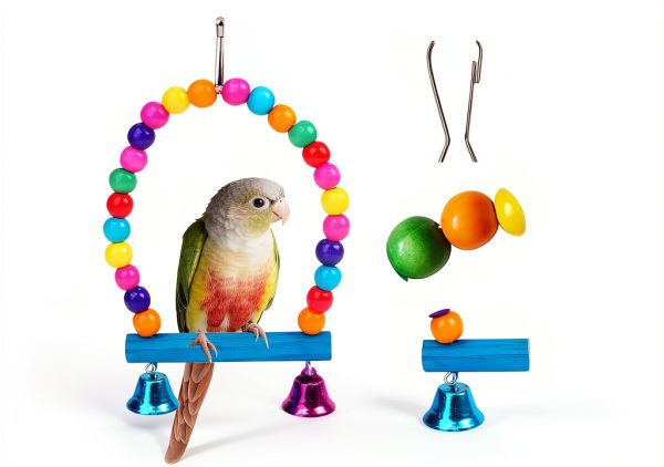 7Pcs Cage Playground for Small Birds by Rliguanrui – Ladder Swing-3