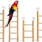 Wooden Bird Ladder Set 4pcs Natural Wood Parrot Cage Toy by Gtziqa-0