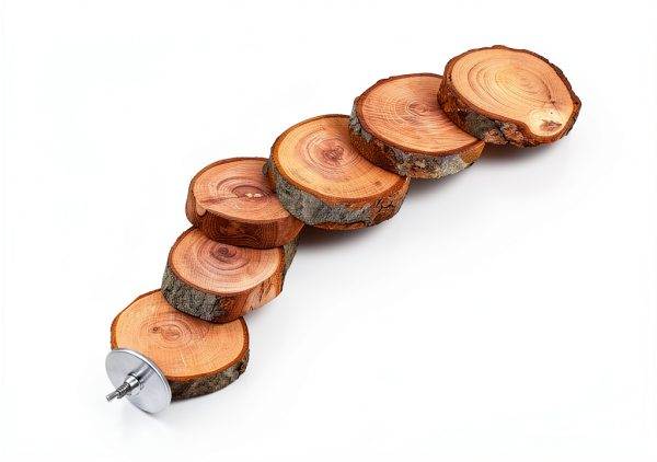 Bird Ladder Kisangel Wood Perch Toy for Parrots Light Brown 40x6x3cm-7