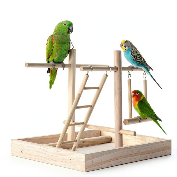 Wooden Bird Ladder by Quilax 4 Piece Set for Parrots-4