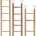 Wooden Bird Ladder 3 Pack by Sliverdew - Pine and Steel for Parakeets-0