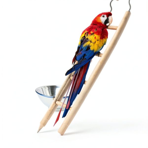 Wooden Bird Ladder Set 4pcs Natural Wood Parrot Cage Toy by Gtziqa-4