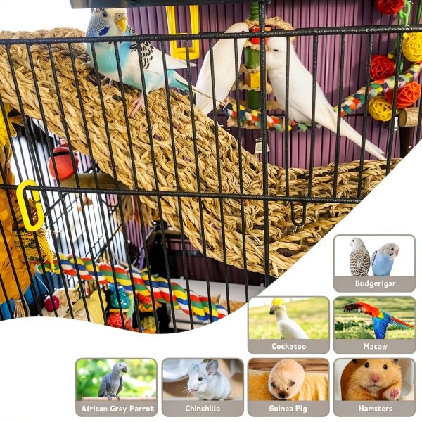 Bird Seagrass Mat Kathson 2 Pc 29.5x7in Hammock Ladder with Hooks-4