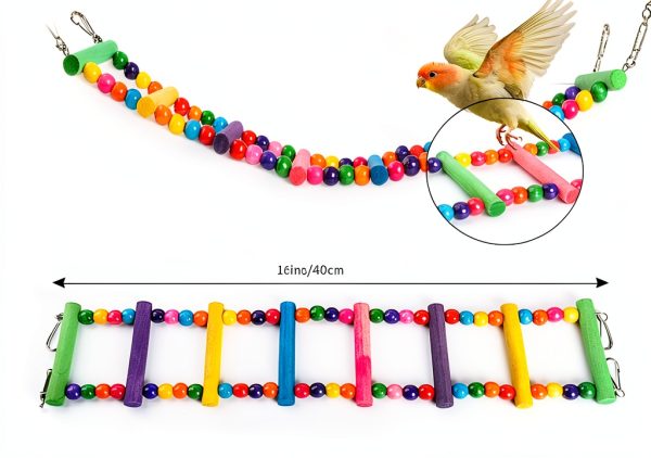 7Pcs Cage Playground for Small Birds by Rliguanrui – Ladder Swing-2