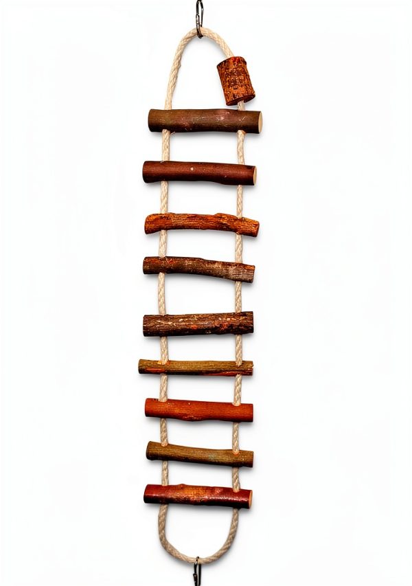 Sisal Rope Ladder - Natural Interactive Climbing Cage Accessory - for Sugar Gliders, Squirrels, Degus, Marmosets, Monkeys, Rats, Parrots, Birds, Hamsters, Gerbils & Other Small Pets-2