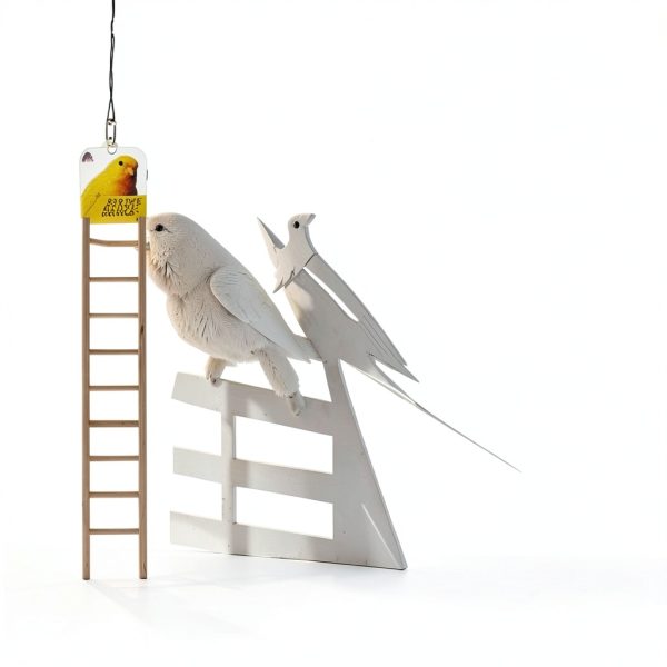 Birdie Basics 11-Step Wooden Ladder 17-Inch Climbing Toy for Pet Birds Parrots Cockatiels Budgies Cage Accessory Interactive Play Exercise Perch Durable and Safe Design-5