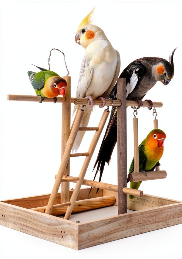 5pcs Wooden Bird Ladder for Parrots Cage 5 Basic Sizes Perch Parakeet Climbing Toys Hanging Pet Natural Step Cockatoo Lovebirds-4