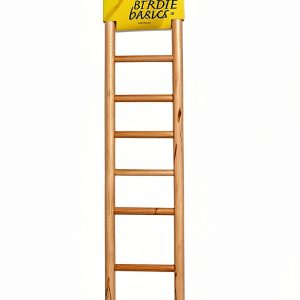Birdie Basics 11-Step Wooden Ladder 17-Inch Climbing Toy for Pet Birds Parrots Cockatiels Budgies Cage Accessory Interactive Play Exercise Perch Durable and Safe Design-0