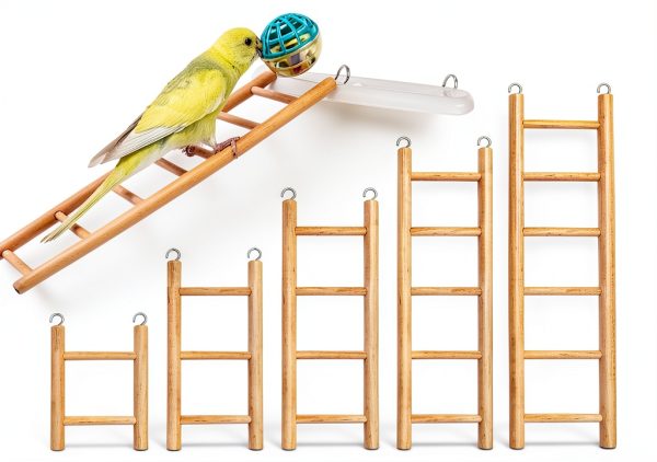5pcs Wooden Bird Ladder for Parrots Cage 5 Basic Sizes Perch Parakeet Climbing Toys Hanging Pet Natural Step Cockatoo Lovebirds-0
