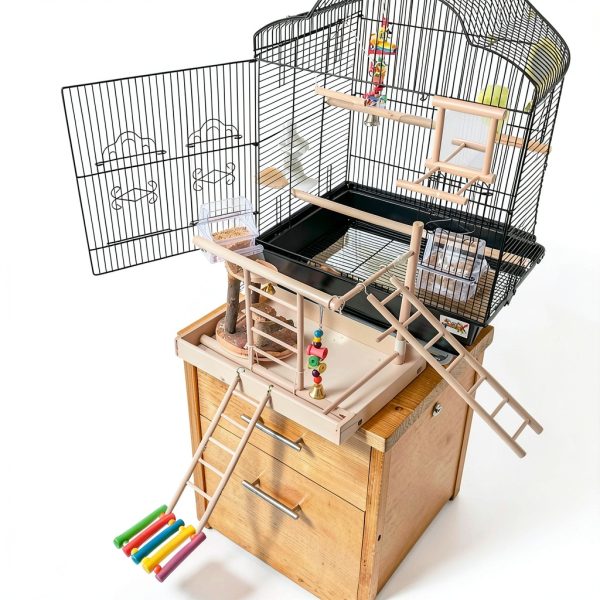 5pcs Wooden Bird Ladder for Parrots Cage 5 Basic Sizes Perch Parakeet Climbing Toys Hanging Pet Natural Step Cockatoo Lovebirds-2