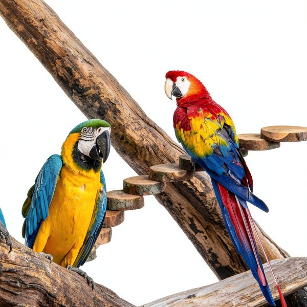 Bird Ladder Kisangel Wood Perch Toy for Parrots Light Brown 40x6x3cm-6