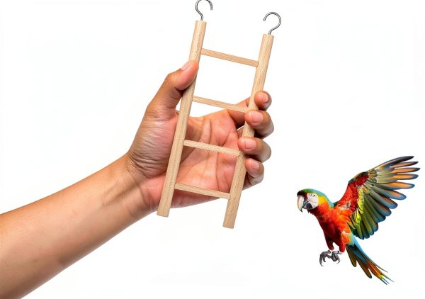 Wooden Bird Ladder Set 4pcs Natural Wood Parrot Cage Toy by Gtziqa-2