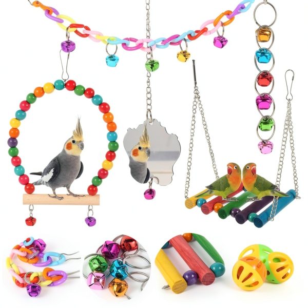 Bird Toys YIXUND 9Pcs Ladder Bridge Set for Parakeets & Cockatiels-1
