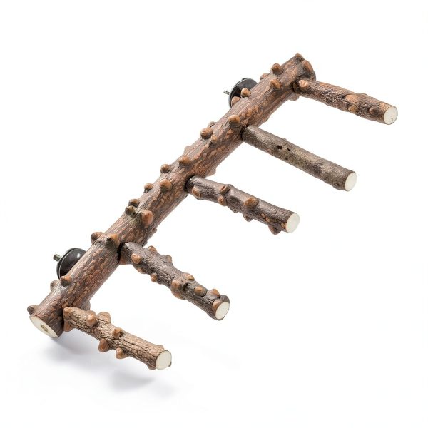 Bird Ladder Perch by Mogoko Natural Wood Parrot Cage Stand 11.8in-1