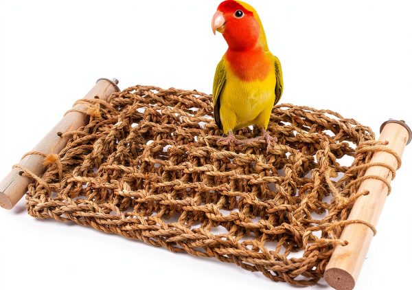 Bird Ladder Perch by FlidRunest Natural Seagrass Net Bridge for Conure-5
