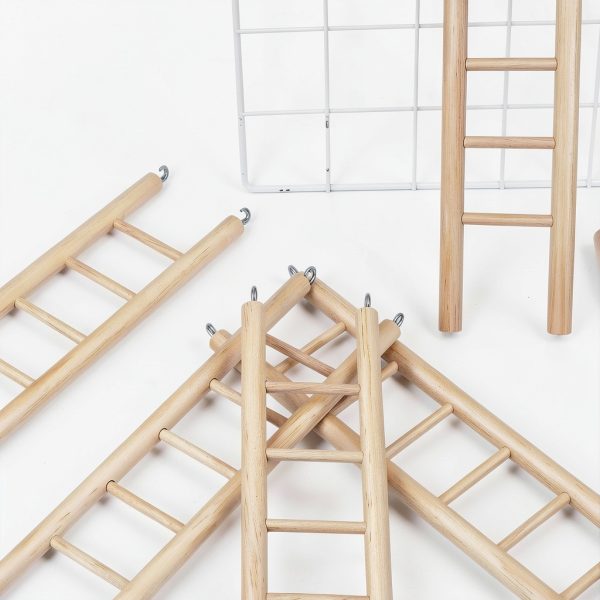 Wood Step Ladder for Birds - Kigeli 6 Sizes Hanging Cage Toy-3