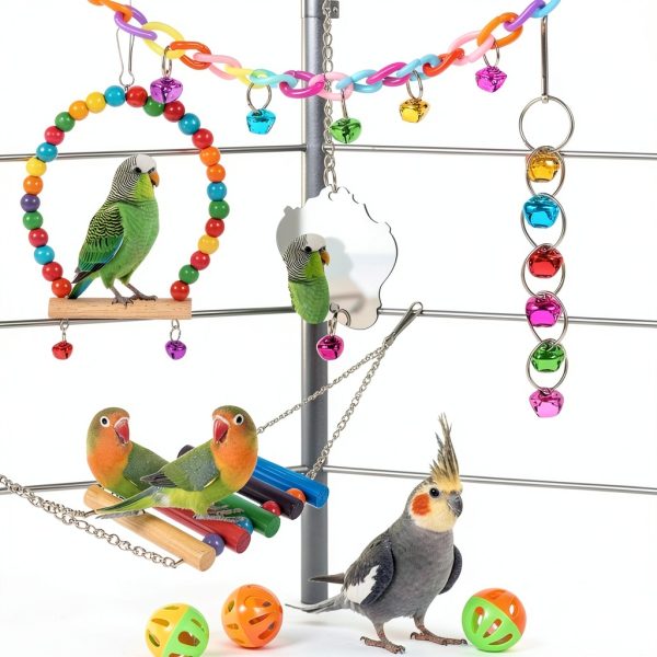 Bird Toys YIXUND 9Pcs Ladder Bridge Set for Parakeets & Cockatiels-2