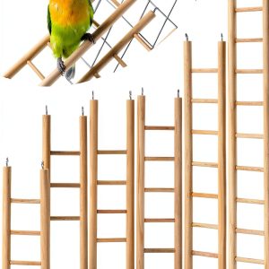 Wood Step Ladder for Birds - Kigeli 6 Sizes Hanging Cage Toy-0
