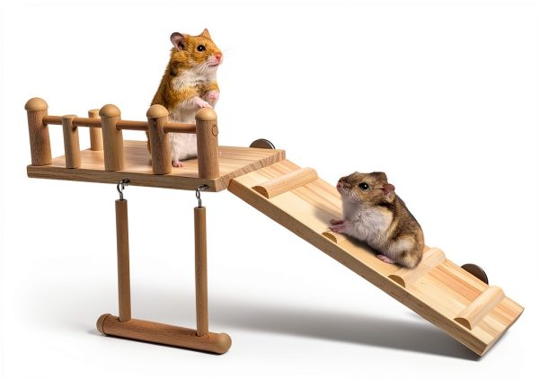 Bird Perches Platform Swing FrgKbTm Wooden Ladder for Small Birds-4